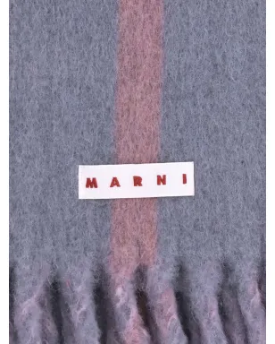 Marni ストライプ柄のフリンジスカーフ - グレー - サムネイル3