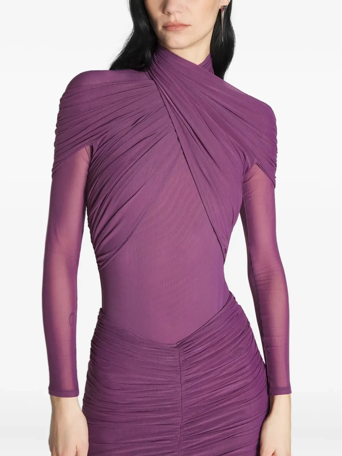 Mugler ドレープハイネックトップ - 画像2