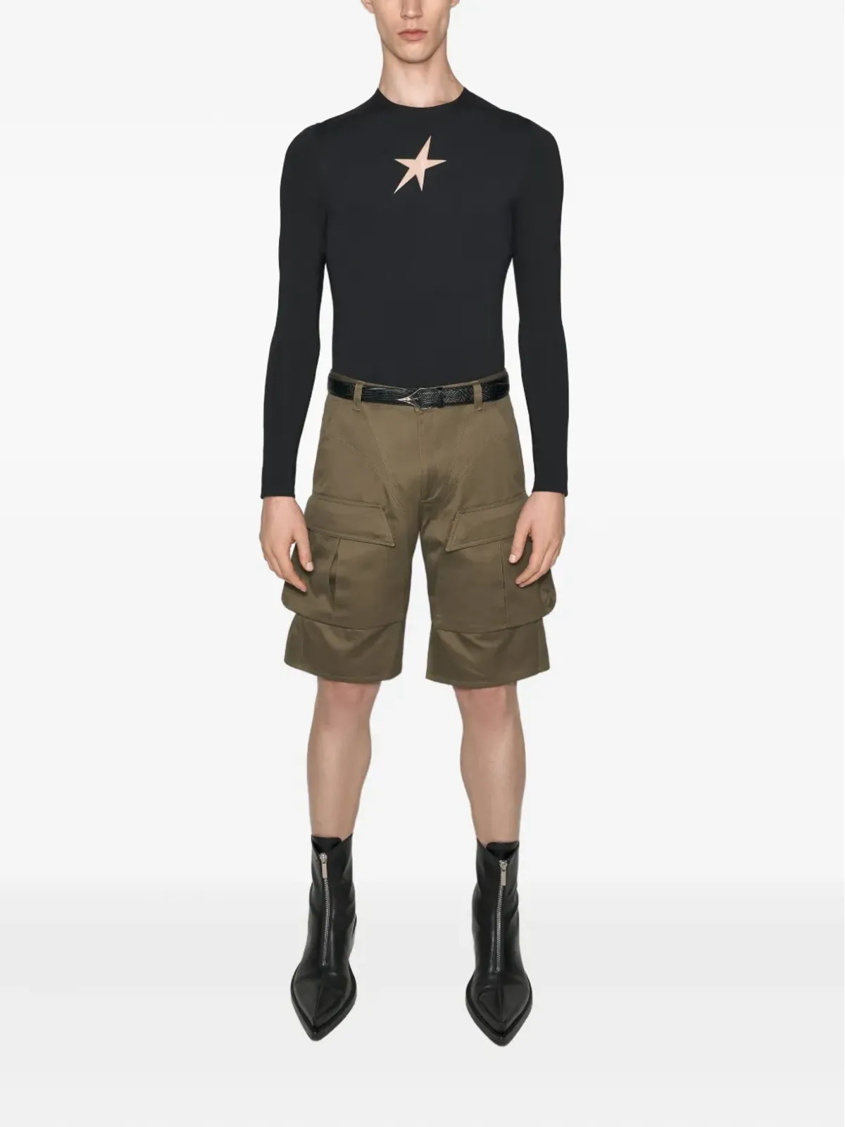 Mugler バックルストラップ カーゴショーツ - 画像2