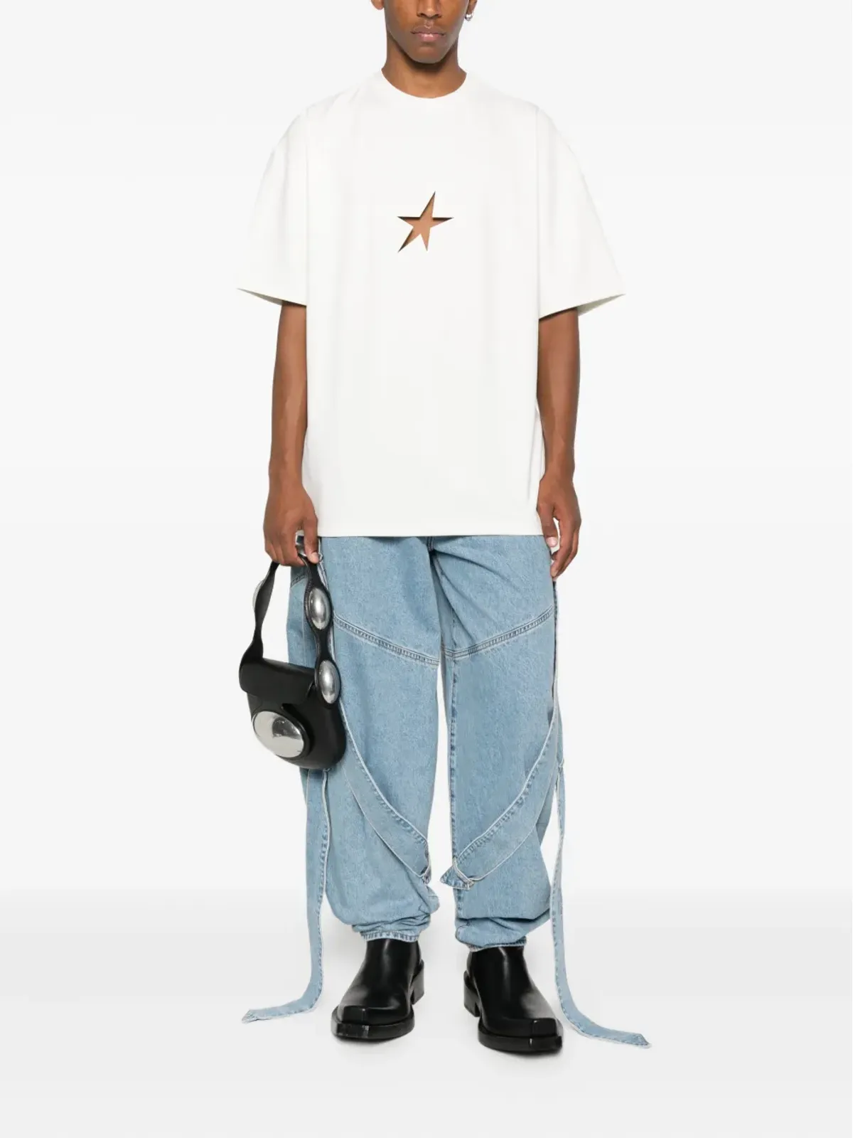 Mugler スターカットアウトTシャツ - White - 画像2