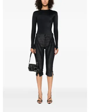 Mugler コンシールド長袖ボディスーツ - ブラック - サムネイル2