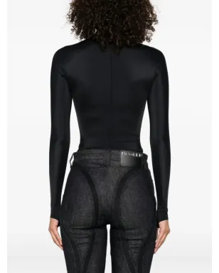 Mugler コンシールド長袖ボディスーツ - ブラック - サムネイル4