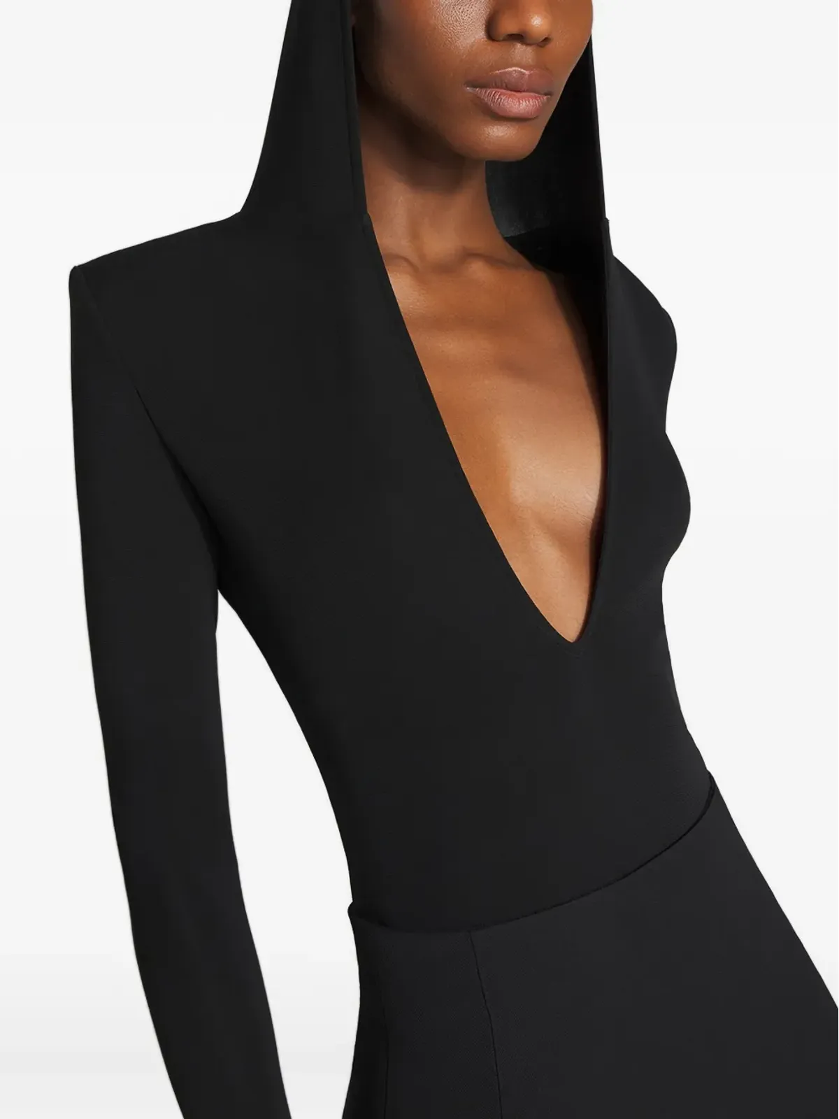 Mugler フーデッド アシンメトリック ボディスーツ - 画像3