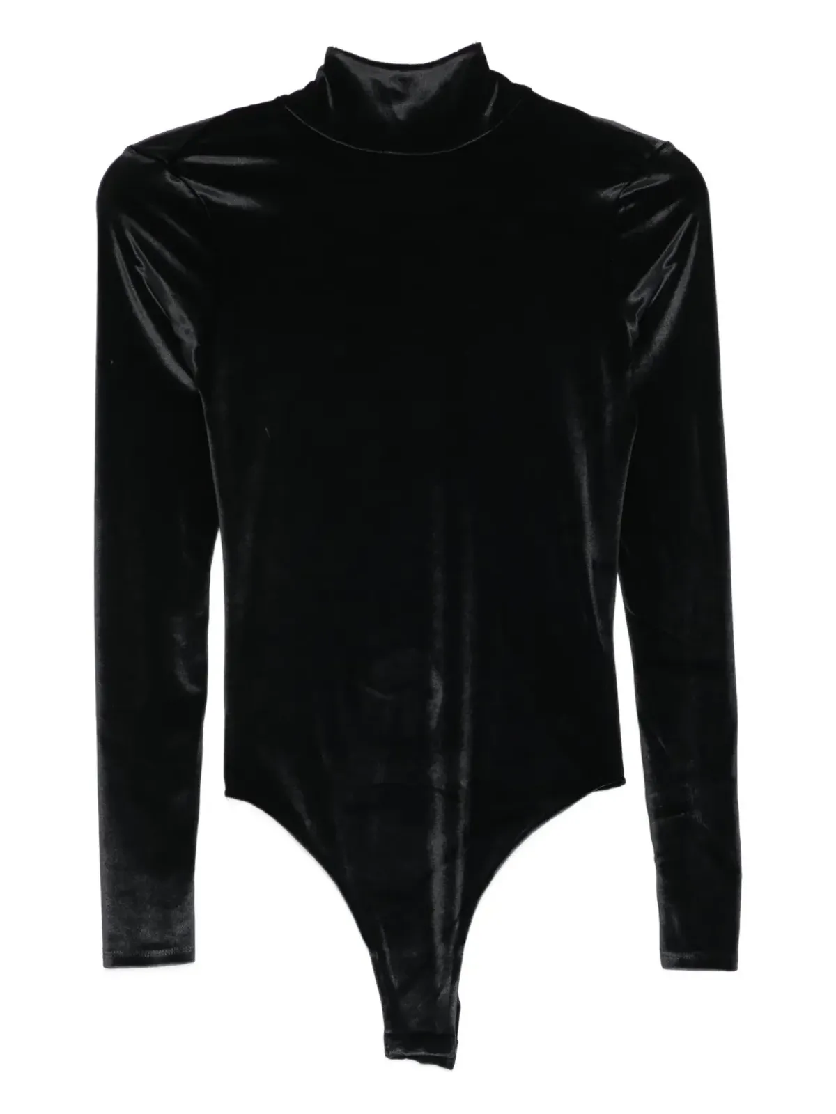 Mugler ハイネックベルベットボディスーツ - 画像1
