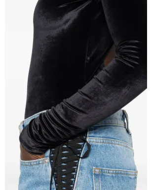 Mugler ハイネックベルベットボディスーツ - サムネイル5