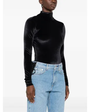 Mugler ハイネックベルベットボディスーツ - サムネイル3
