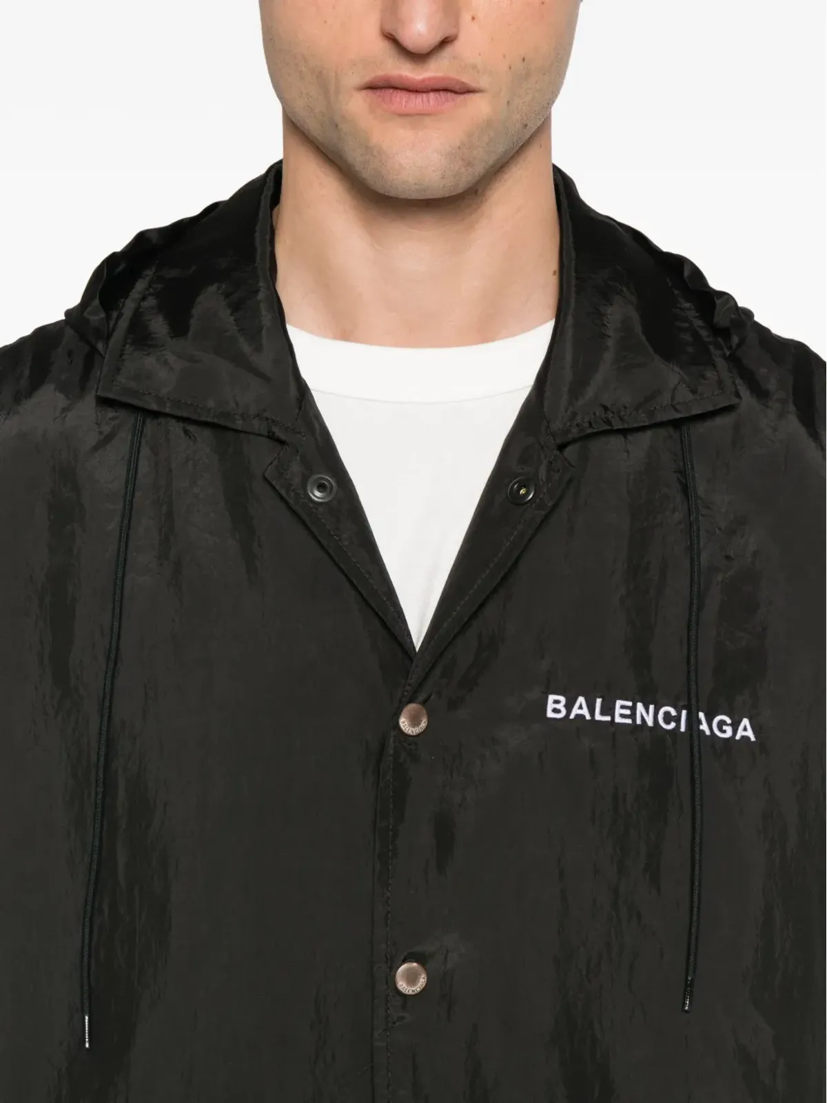 Balenciaga フード付きロゴ刺繍ジャケット - 画像5