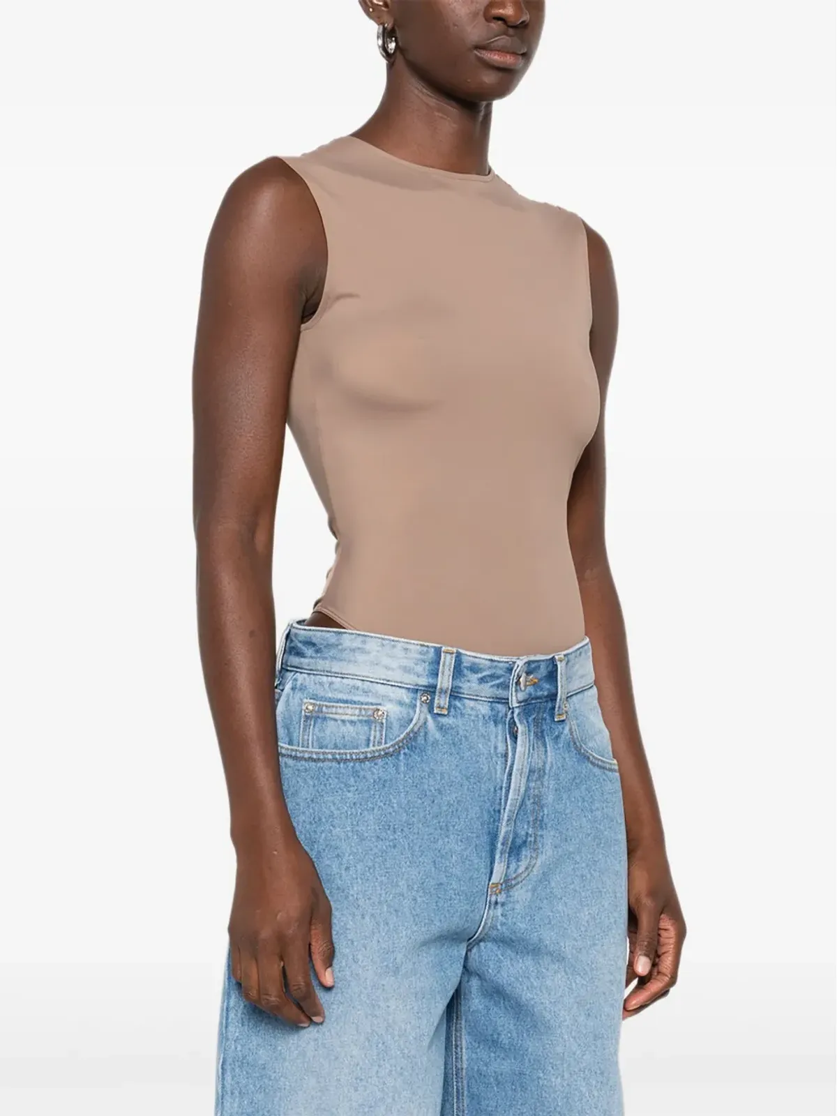 Mugler ノースリーブ ボディスーツ - ブラウン - 画像3