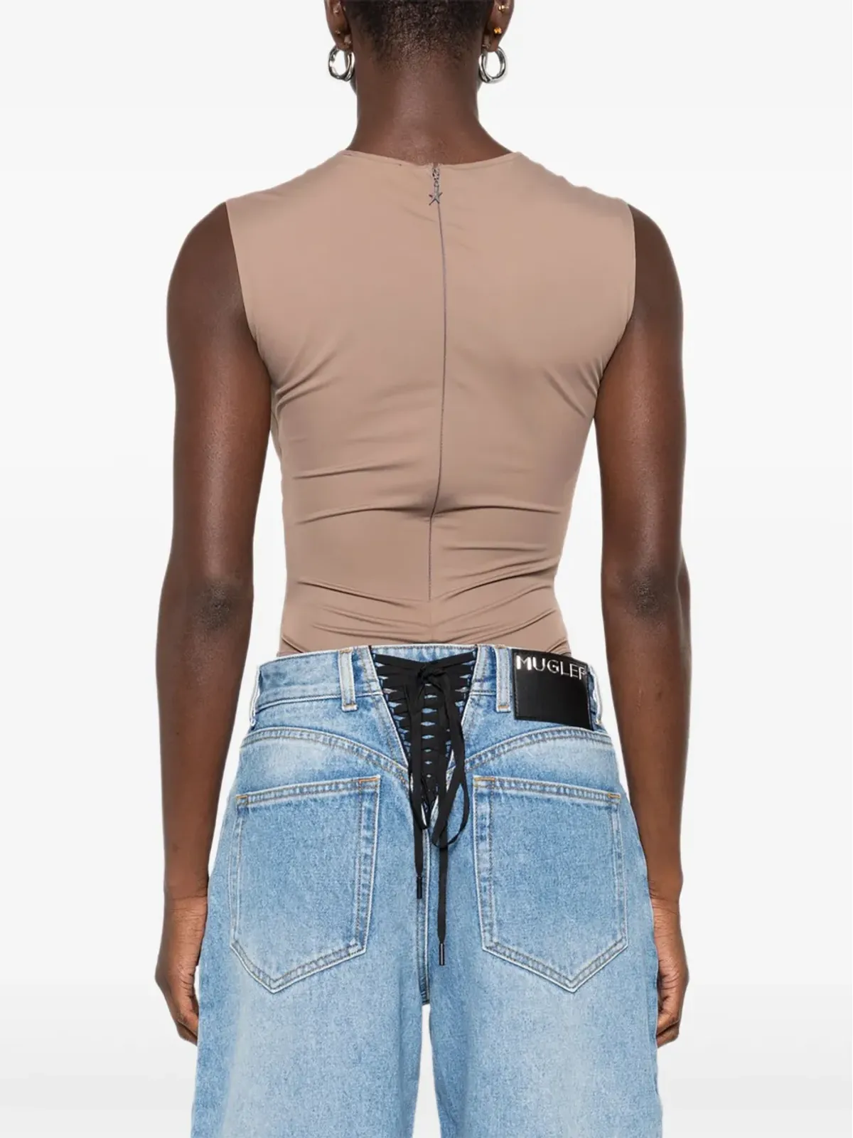 Mugler ノースリーブ ボディスーツ - ブラウン - 画像4