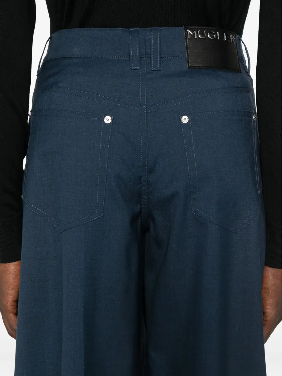 Mugler ラップポケット付きワイドレッグパンツ - 画像5