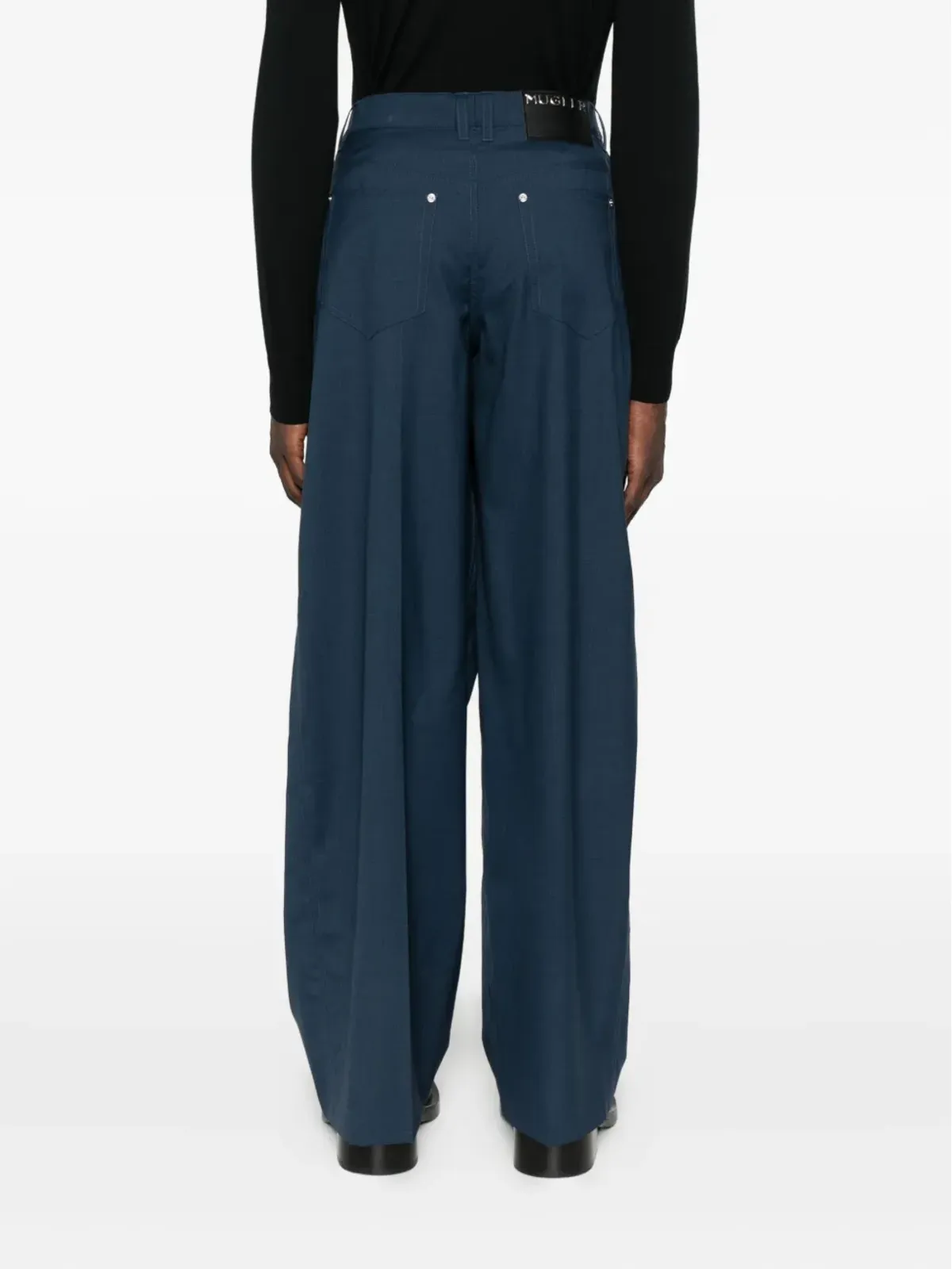 Mugler ラップポケット付きワイドレッグパンツ - 画像4