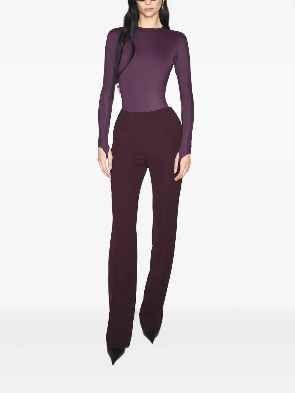 Mugler エンボスロゴ長袖ボディスーツ - 画像2