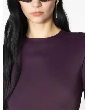 Mugler エンボスロゴ長袖ボディスーツ - サムネイル4