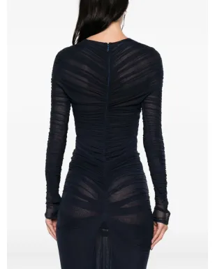 Mugler ギャザー入りメッシュボディスーツ - サムネイル4