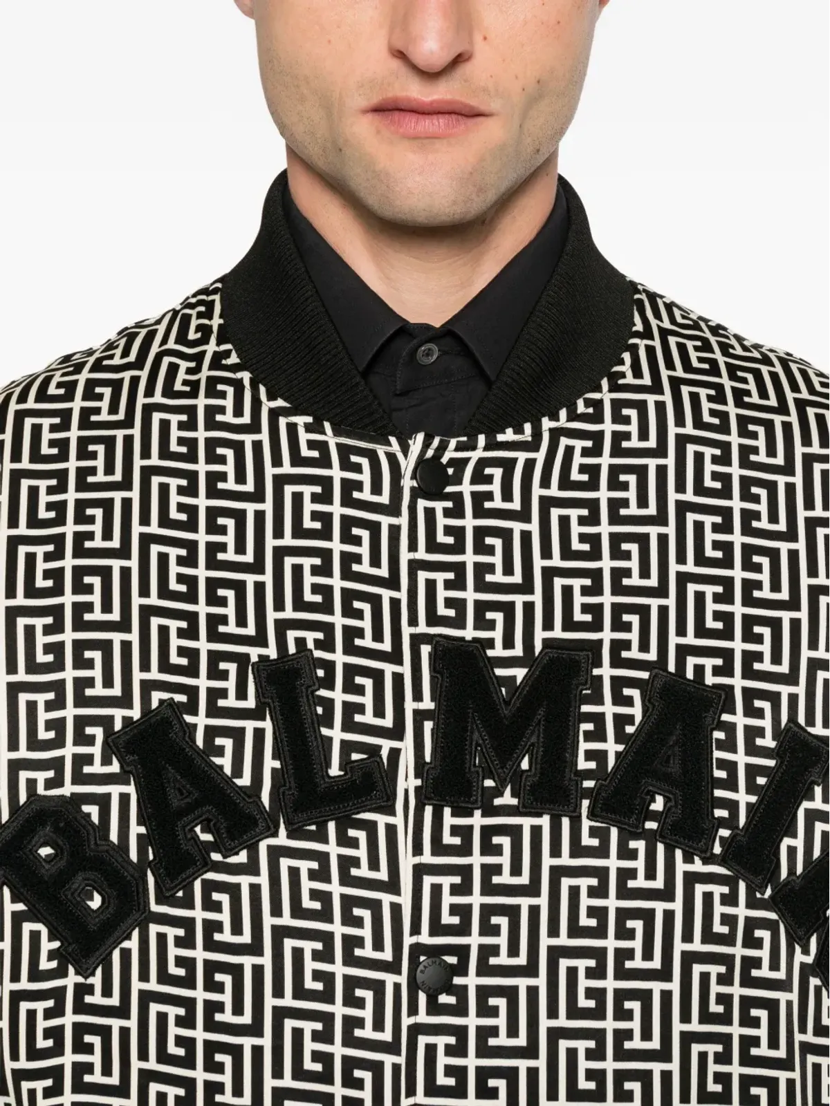 Balmain 幾何学柄ボンバー ジャケット - 画像5
