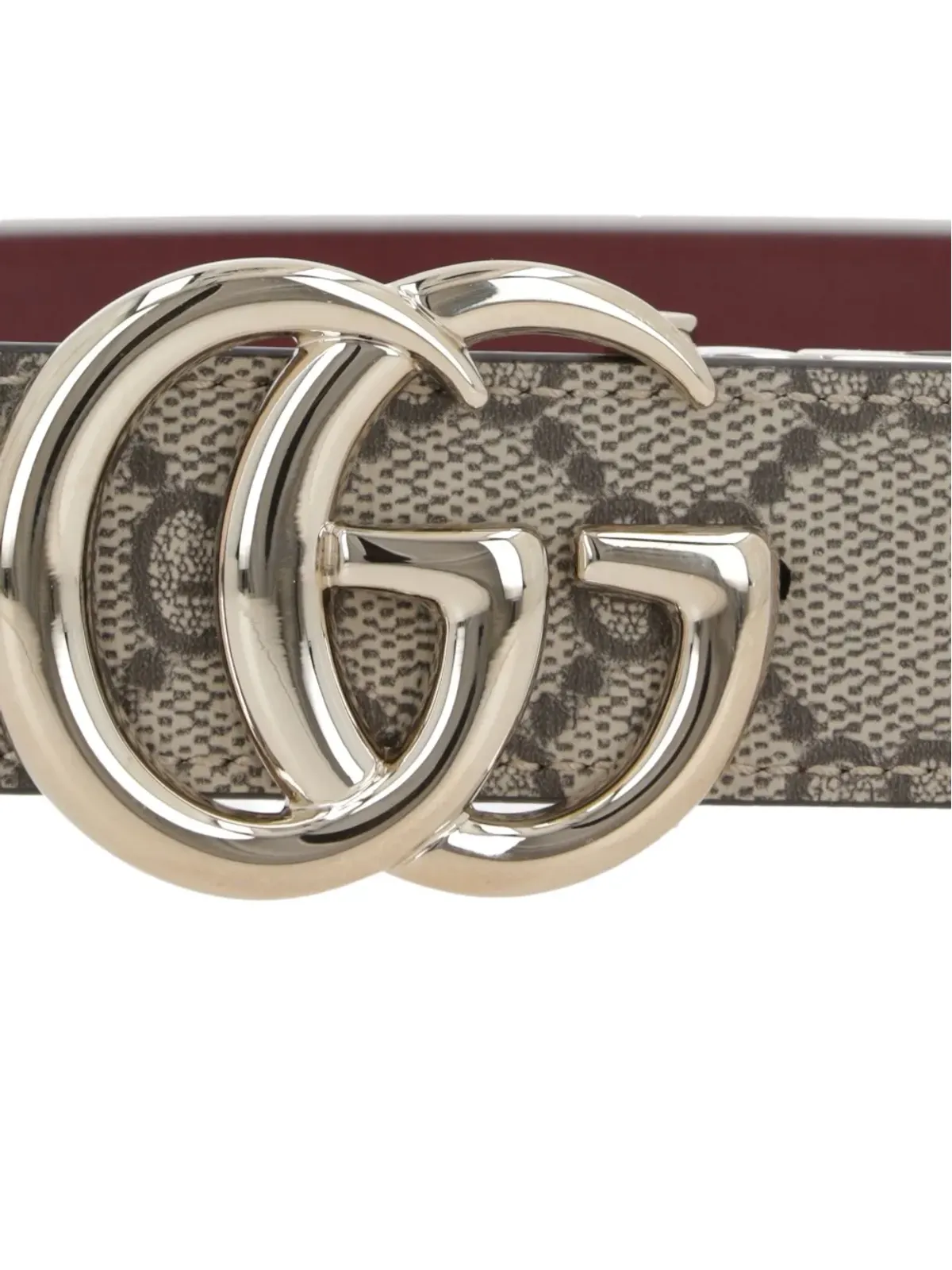 Gucci シグネチャー ダブルGバックル リバーシブル レザーベルト - ブラウン - 画像2