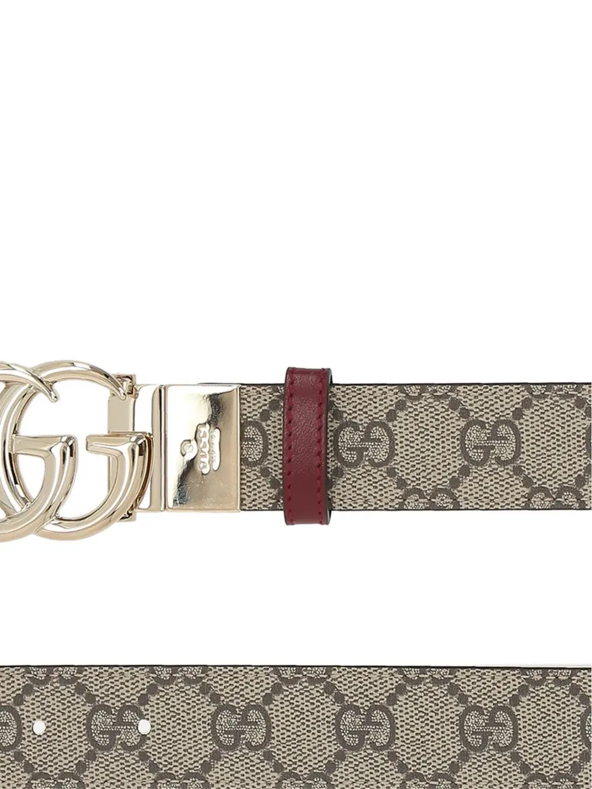 Gucci シグネチャー ダブルGバックル リバーシブル レザーベルト - ブラウン - 画像3