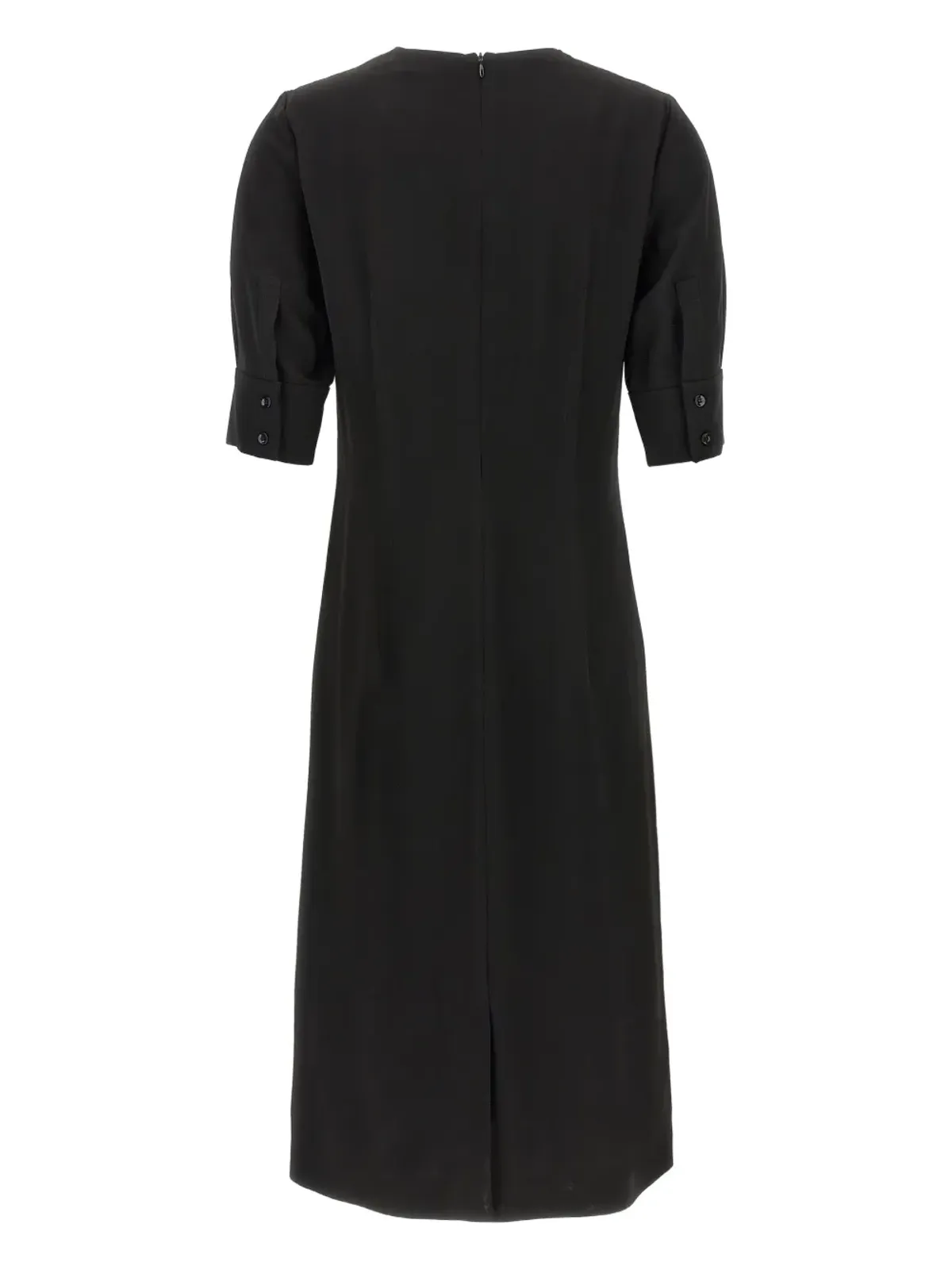 Sportmax ショートスリーブ クルーネック ドレス ブラック - 画像2