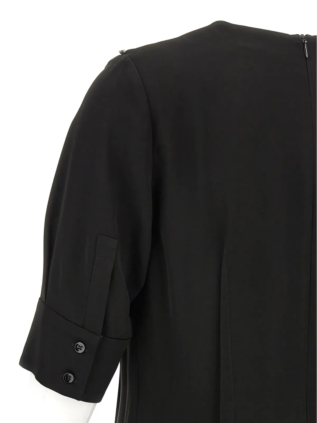 Sportmax ショートスリーブ クルーネック ドレス ブラック - 画像4