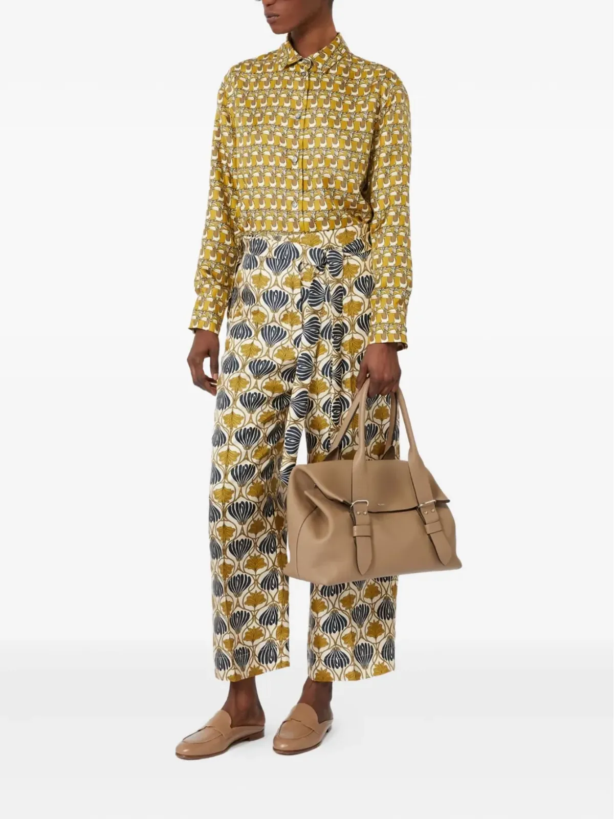S Max Mara Timec シルクパンツ イエロー - 画像2