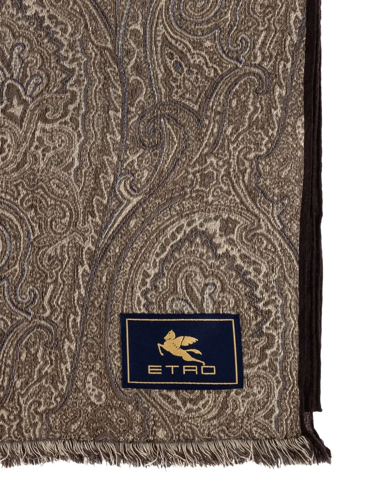 ETRO ペイズリーパターン フリンジスカーフ - Brown - 画像3