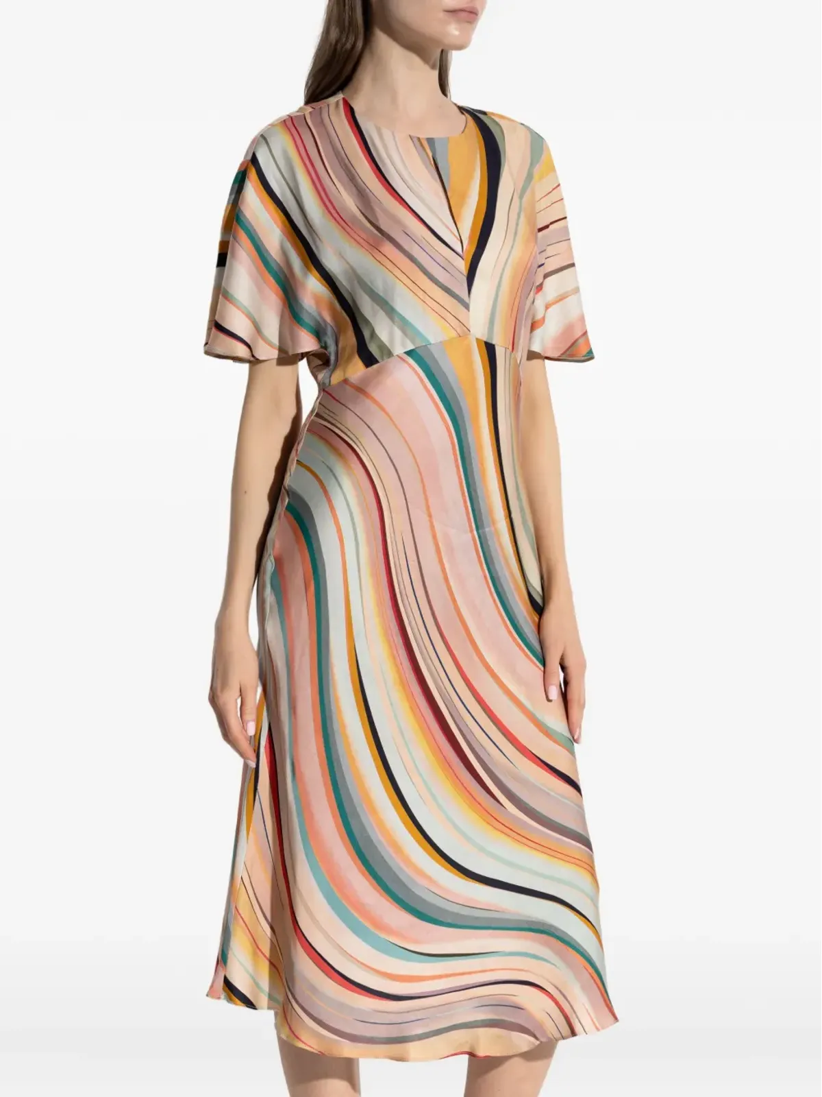 PS Paul Smith スワール柄ベルスリーブドレス - 画像3