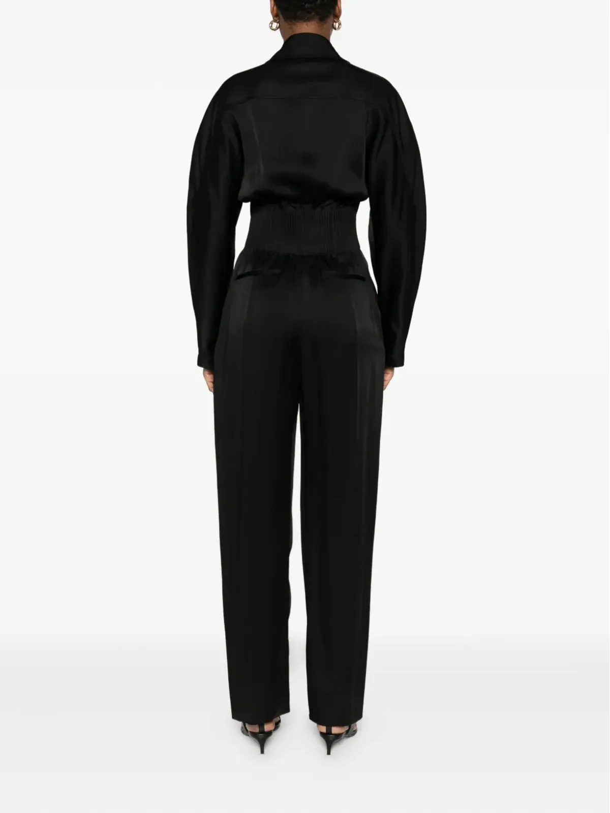 Victoria Beckham プリーツ付きウエスト絞りジャンプスーツ - 画像4