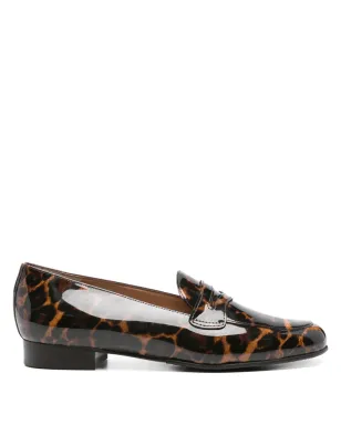 Carel Paris 2100 leopard-print penny loafers - Brown - サムネイル1