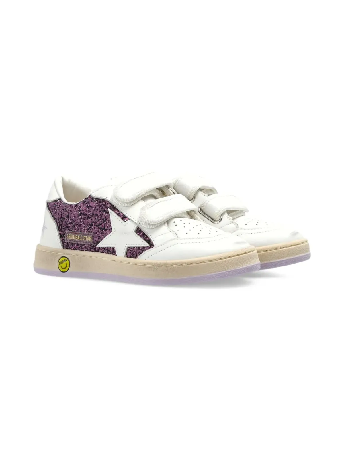 Golden Goose Kids ボールスター グリッターパネル付きスニーカー - 画像1