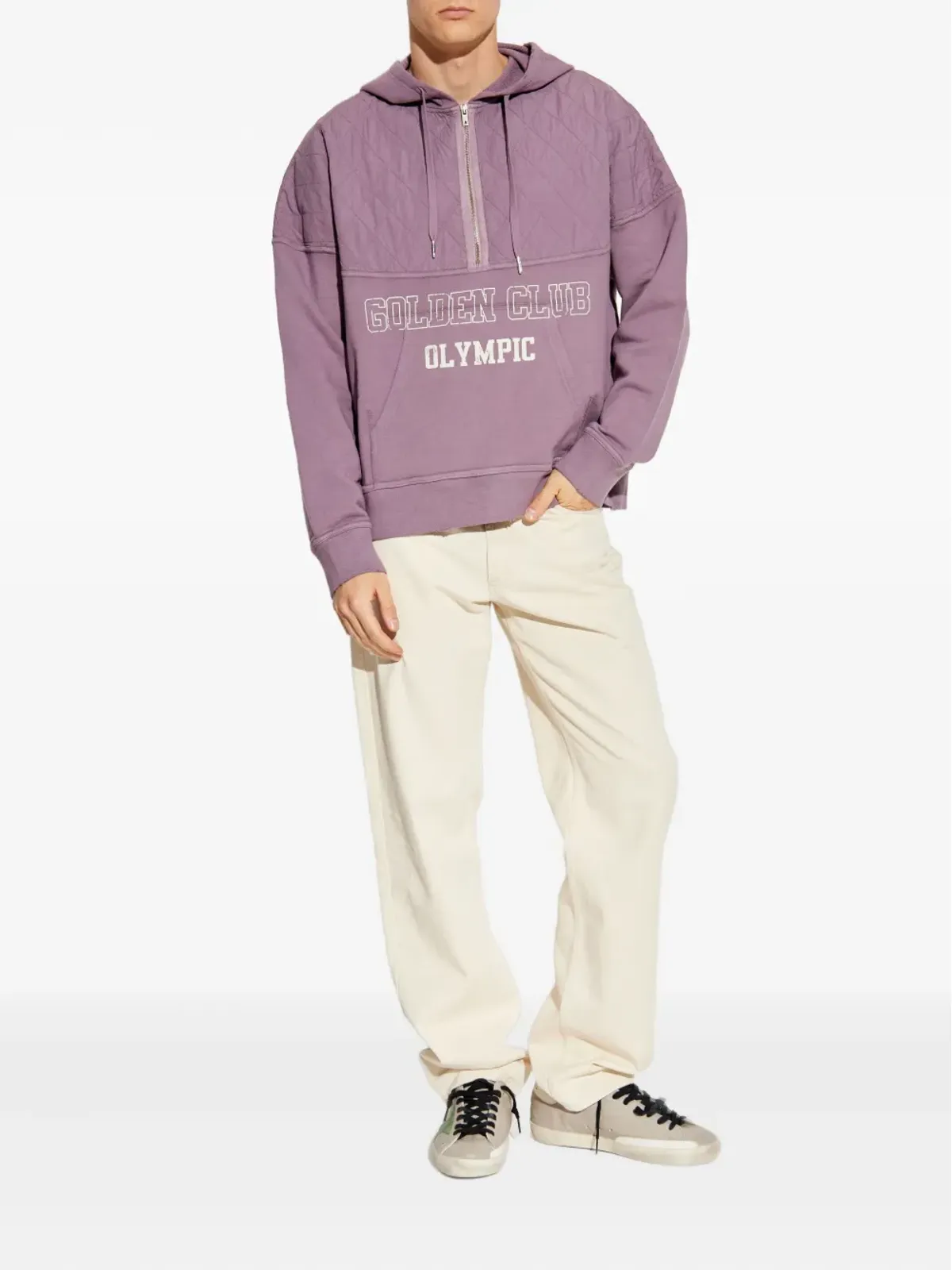 Golden Goose キルテッドパネル半ジップフーディー - 画像2