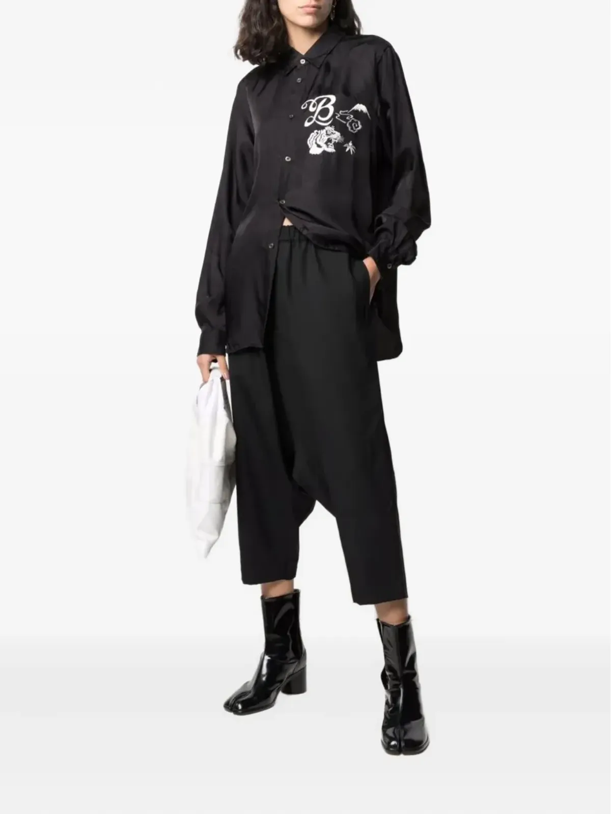 Black Comme Des Garçons タイガー刺繍シャツ - 画像3