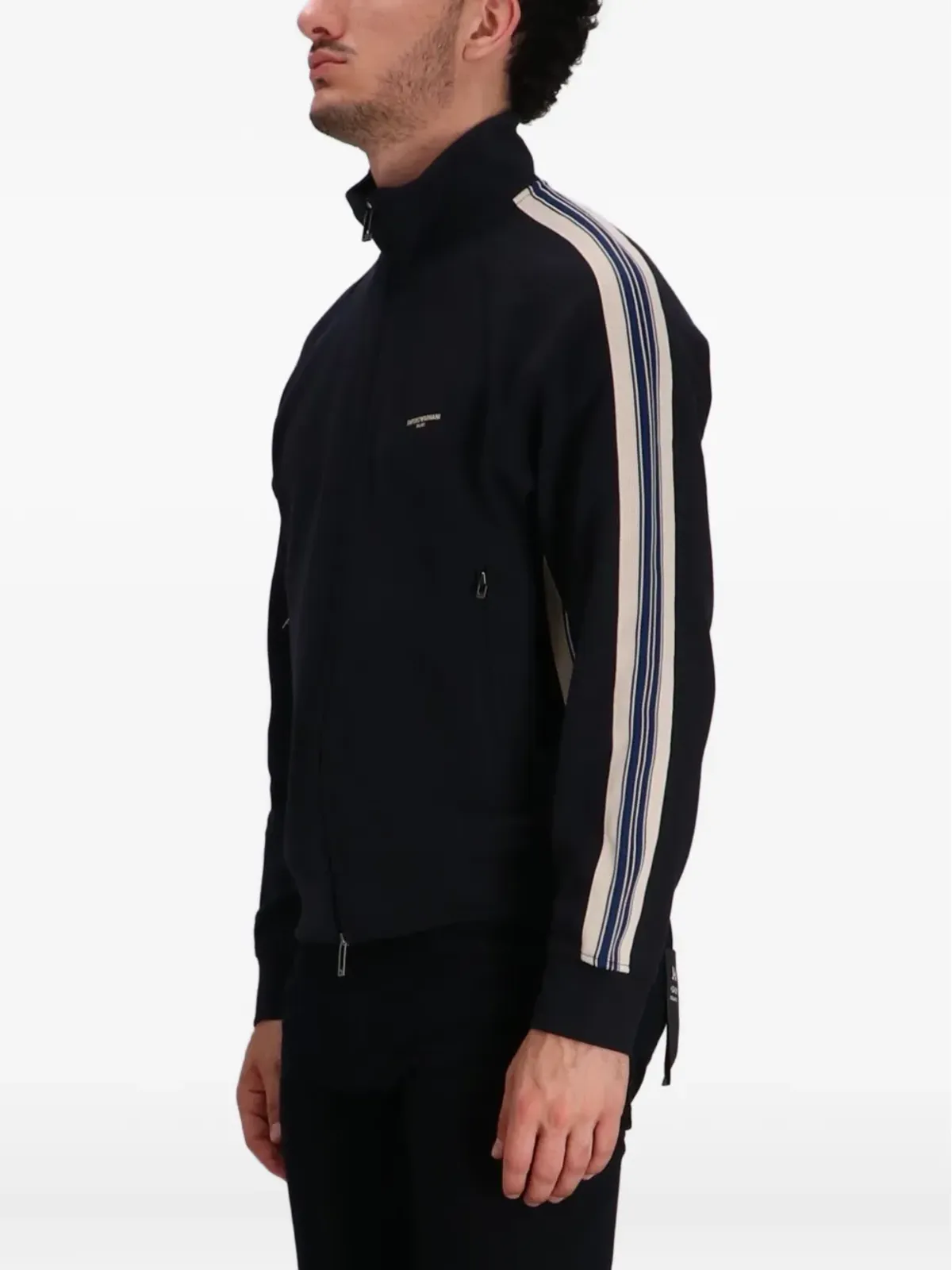 Emporio Armani サイドストライプ ジップアップ トラックジャケット - 画像3