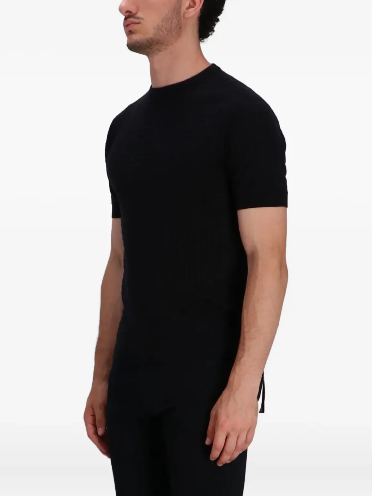 Emporio Armani 細編みの半袖Tシャツ - 画像3