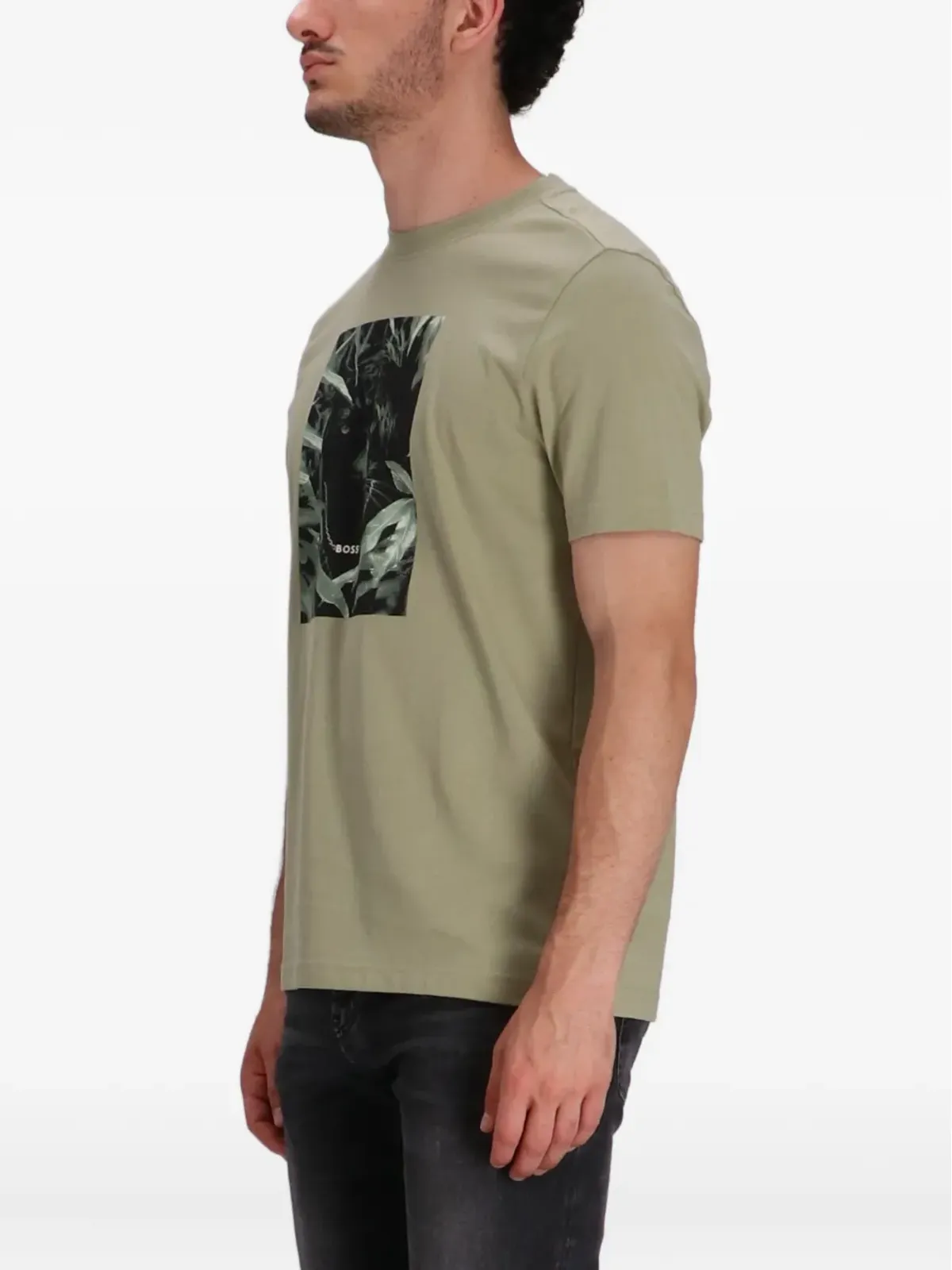 BOSS パンサー柄コットンTシャツ - グリーン - 画像3