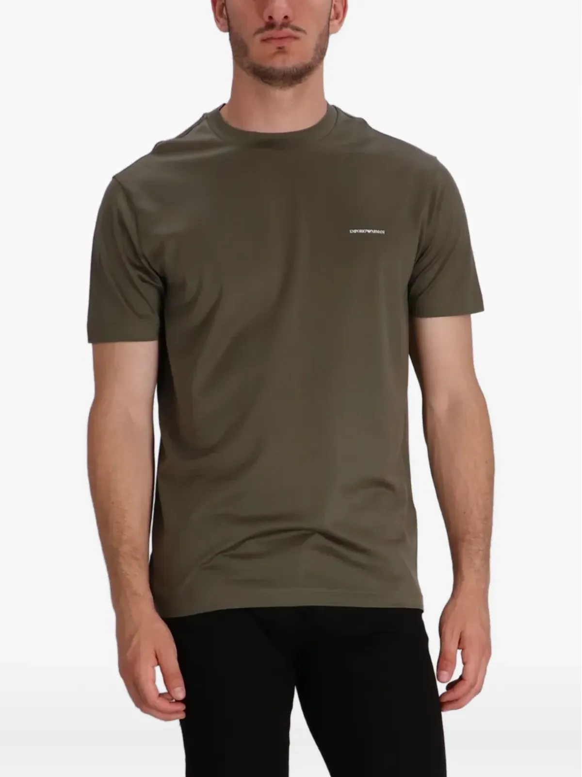 Emporio Armani ロゴプリント クルーネック ジャージーTシャツ - グリーン - 画像2