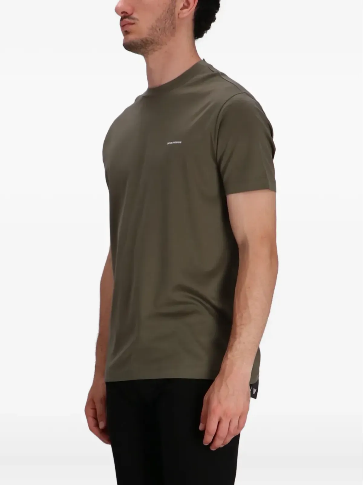 Emporio Armani ロゴプリント クルーネック ジャージーTシャツ - グリーン - 画像3