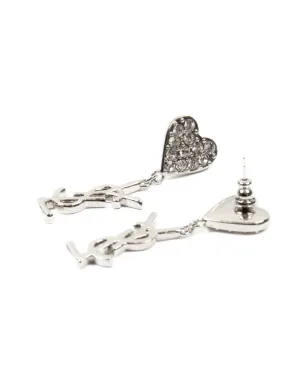 Saint Laurent ビンテージ 2000s Cassandre-pendant ピアス - シルバー - サムネイル3
