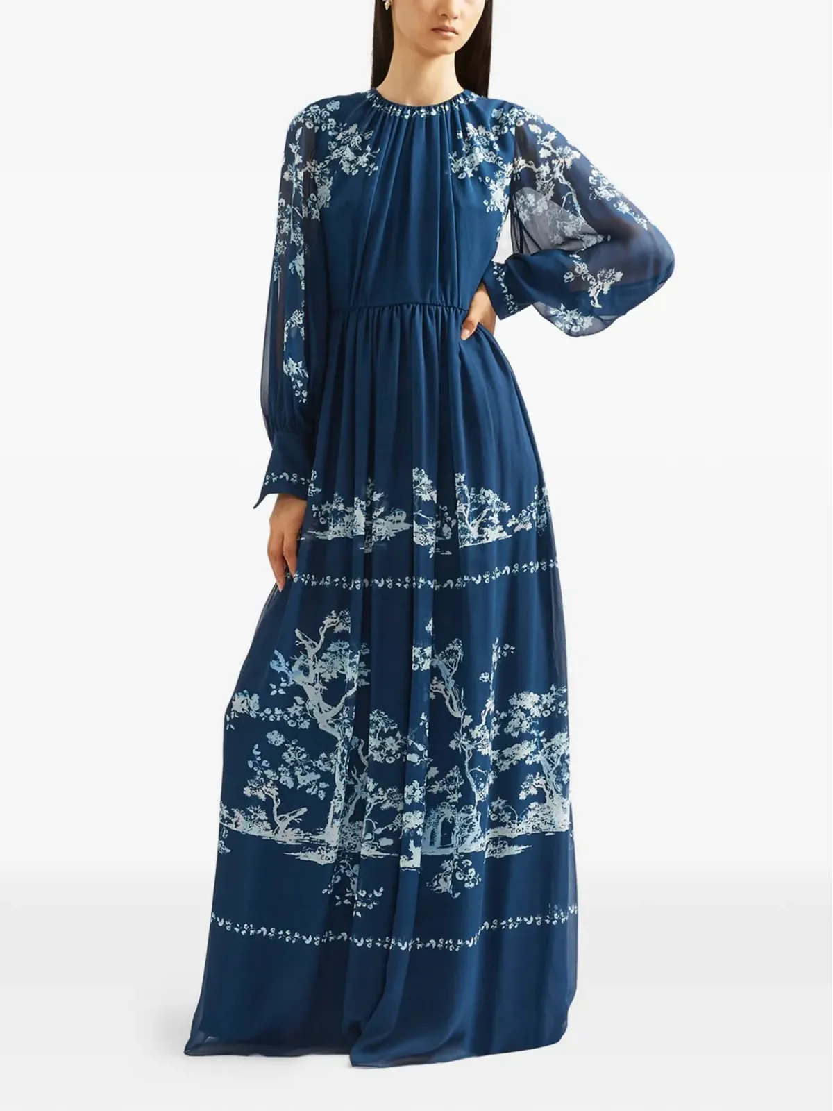 ERDEM 長袖プリントガウン - 画像2