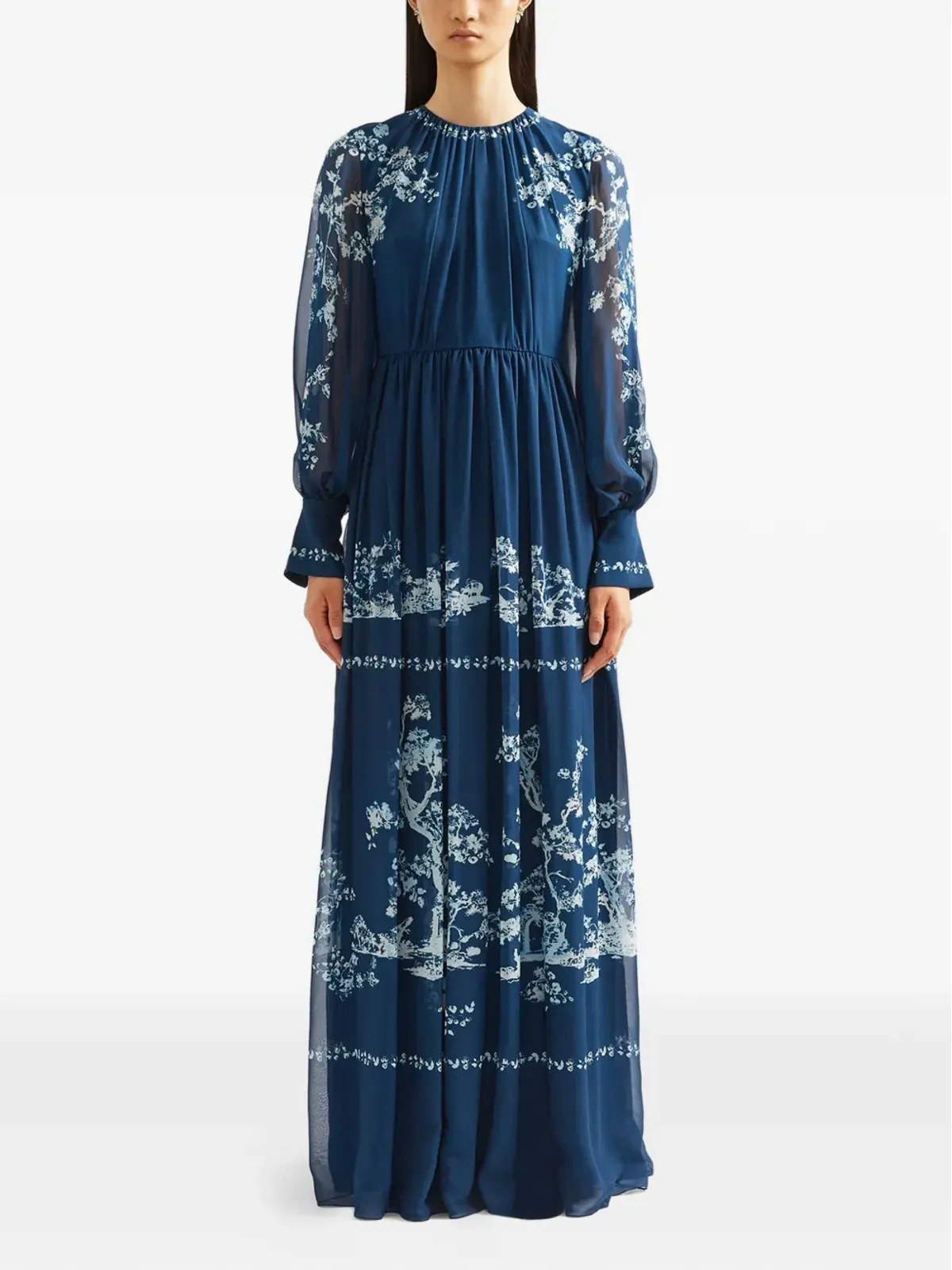 ERDEM 長袖プリントガウン - 画像3