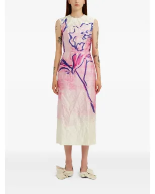 ERDEM 花柄プリント ノースリーブ ミディドレス - ピンク - サムネイル2