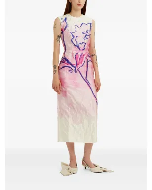 ERDEM 花柄プリント ノースリーブ ミディドレス - ピンク - サムネイル3