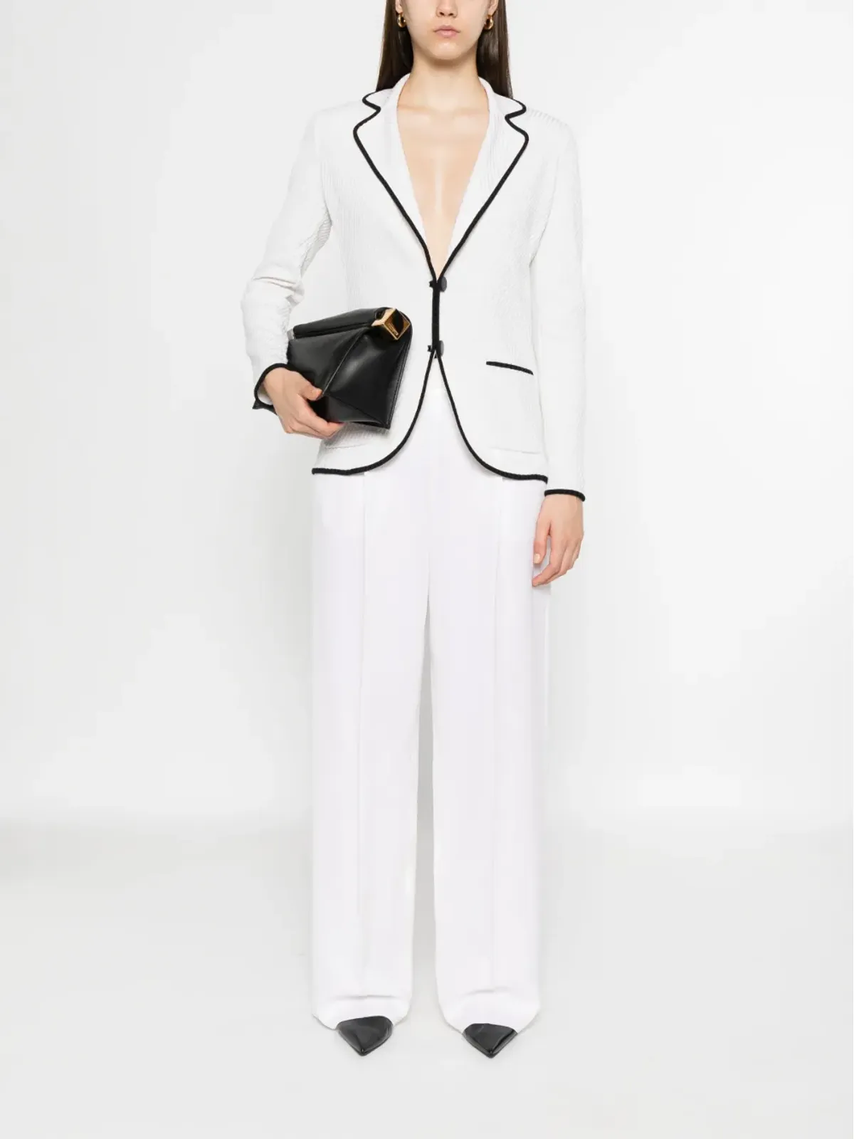 Giorgio Armani リブ編みトリム ブレザー - 画像2