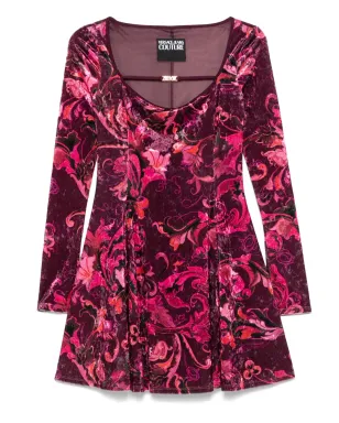 Versace Jeans Couture 花柄ベロアミニドレス - サムネイル1