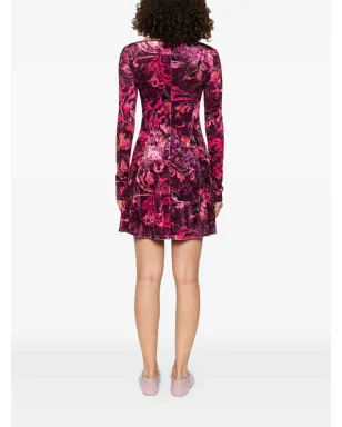 Versace Jeans Couture 花柄ベロアミニドレス - サムネイル4