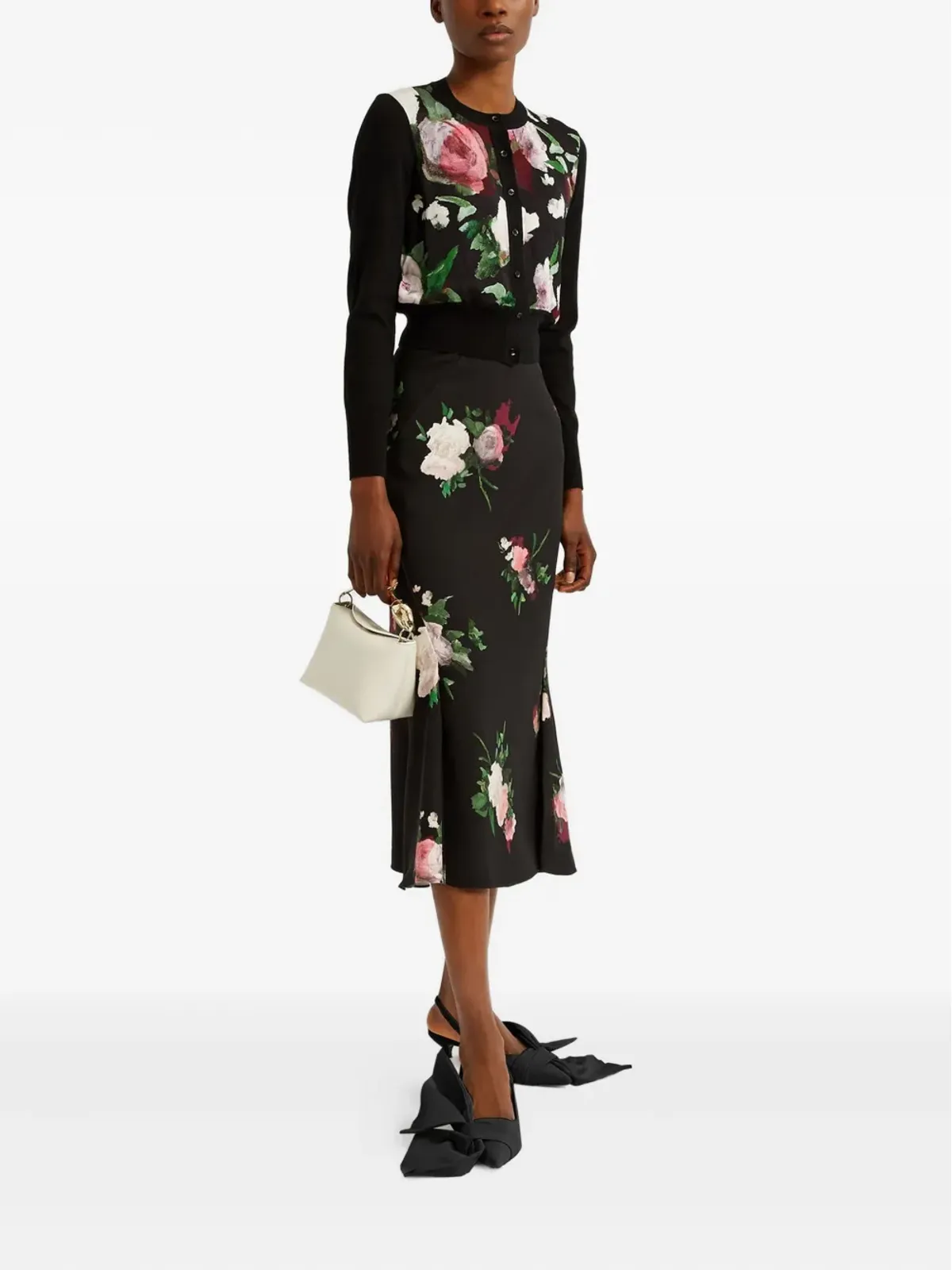 ERDEM フローラルプリント ウールカーディガン - 画像2