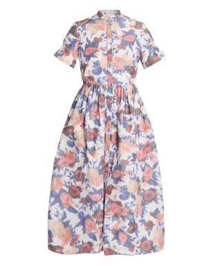 ERDEM 花柄プリント半袖ミディドレス - サムネイル1