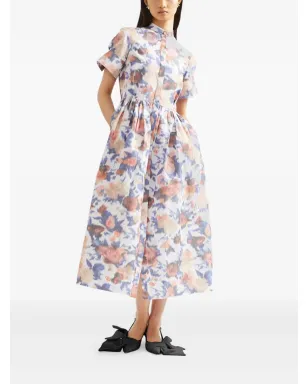 ERDEM 花柄プリント半袖ミディドレス - サムネイル5