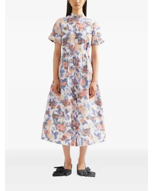 ERDEM 花柄プリント半袖ミディドレス - サムネイル2