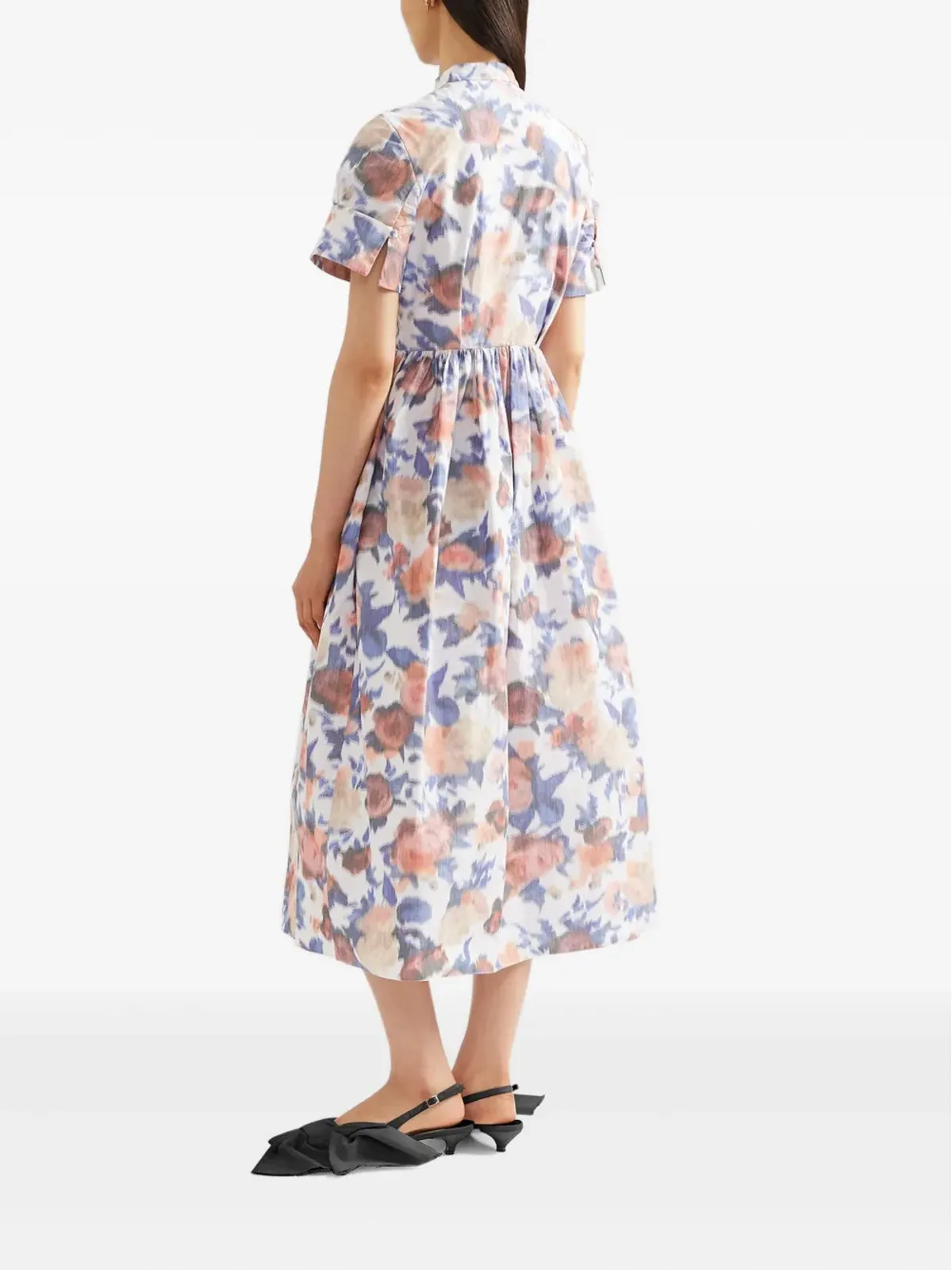 ERDEM 花柄プリント半袖ミディドレス - 画像3