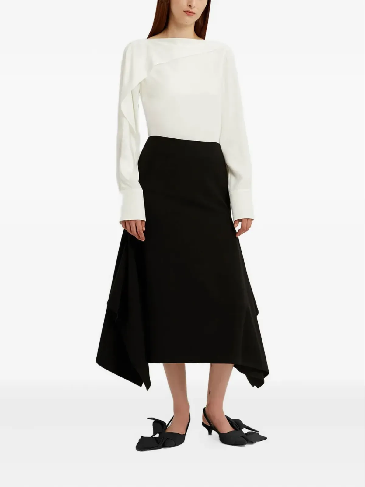 ERDEM フリル付きミディスカート - 画像5